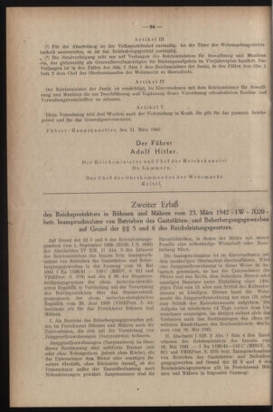 Verordnungsblatt des Reichsprotektors in Böhmen und Mähren: = Věstník nařízení Reichsprotektora in Böhmen und Mähren 19420429 Seite: 2