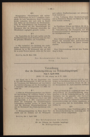 Verordnungsblatt des Reichsprotektors in Böhmen und Mähren: = Věstník nařízení Reichsprotektora in Böhmen und Mähren 19420429 Seite: 4