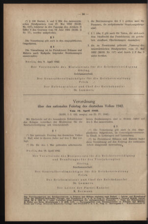 Verordnungsblatt des Reichsprotektors in Böhmen und Mähren: = Věstník nařízení Reichsprotektora in Böhmen und Mähren 19420429 Seite: 6