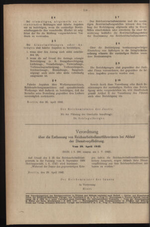 Verordnungsblatt des Reichsprotektors in Böhmen und Mähren: = Věstník nařízení Reichsprotektora in Böhmen und Mähren 19420520 Seite: 10