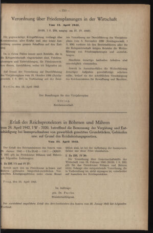 Verordnungsblatt des Reichsprotektors in Böhmen und Mähren: = Věstník nařízení Reichsprotektora in Böhmen und Mähren 19420520 Seite: 5