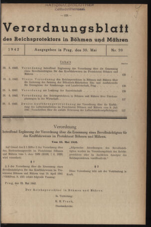 Verordnungsblatt des Reichsprotektors in Böhmen und Mähren: = Věstník nařízení Reichsprotektora in Böhmen und Mähren