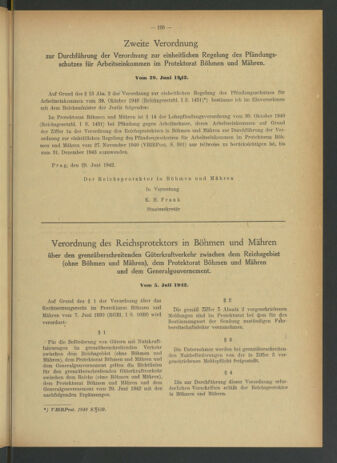 Verordnungsblatt des Reichsprotektors in Böhmen und Mähren: = Věstník nařízení Reichsprotektora in Böhmen und Mähren 19420711 Seite: 11