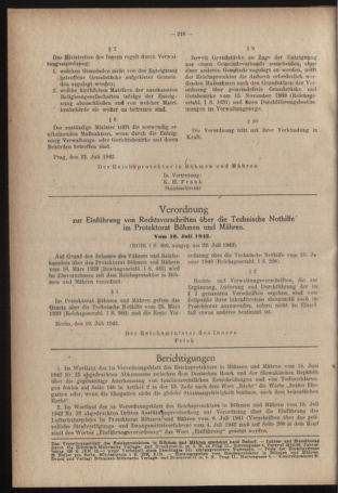 Verordnungsblatt des Reichsprotektors in Böhmen und Mähren: = Věstník nařízení Reichsprotektora in Böhmen und Mähren 19420808 Seite: 2