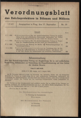 Verordnungsblatt des Reichsprotektors in Böhmen und Mähren: = Věstník nařízení Reichsprotektora in Böhmen und Mähren