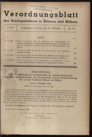 Verordnungsblatt des Reichsprotektors in Böhmen und Mähren: = Věstník nařízení Reichsprotektora in Böhmen und Mähren