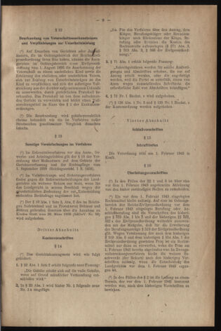 Verordnungsblatt des Reichsprotektors in Böhmen und Mähren: = Věstník nařízení Reichsprotektora in Böhmen und Mähren 19430121 Seite: 9