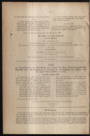 Verordnungsblatt des Reichsprotektors in Böhmen und Mähren: = Věstník nařízení Reichsprotektora in Böhmen und Mähren 19430209 Seite: 6