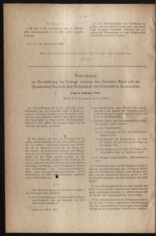 Verordnungsblatt des Reichsprotektors in Böhmen und Mähren: = Věstník nařízení Reichsprotektora in Böhmen und Mähren 19430220 Seite: 2