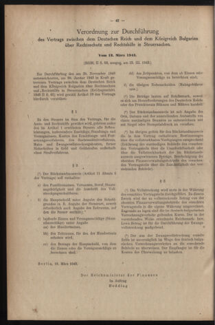 Verordnungsblatt des Reichsprotektors in Böhmen und Mähren: = Věstník nařízení Reichsprotektora in Böhmen und Mähren 19430405 Seite: 6