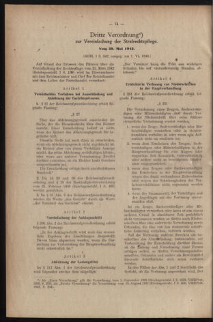 Verordnungsblatt des Reichsprotektors in Böhmen und Mähren: = Věstník nařízení Reichsprotektora in Böhmen und Mähren 19430610 Seite: 2