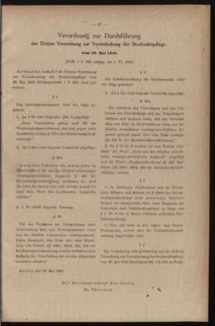 Verordnungsblatt des Reichsprotektors in Böhmen und Mähren: = Věstník nařízení Reichsprotektora in Böhmen und Mähren 19430610 Seite: 5