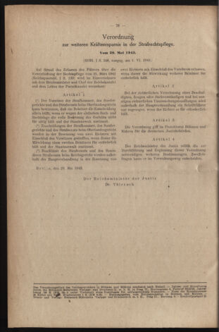 Verordnungsblatt des Reichsprotektors in Böhmen und Mähren: = Věstník nařízení Reichsprotektora in Böhmen und Mähren 19430610 Seite: 6