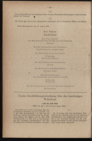 Verordnungsblatt des Reichsprotektors in Böhmen und Mähren: = Věstník nařízení Reichsprotektora in Böhmen und Mähren 19431111 Seite: 2