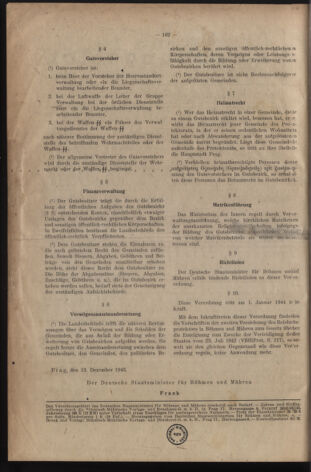 Verordnungsblatt des Reichsprotektors in Böhmen und Mähren: = Věstník nařízení Reichsprotektora in Böhmen und Mähren 19431227 Seite: 2