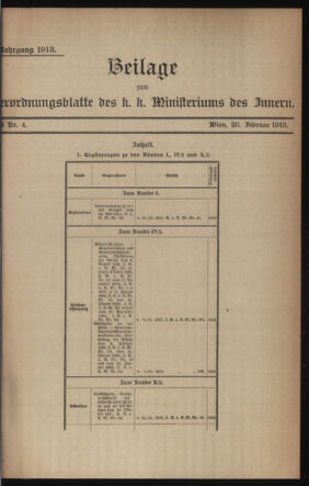 Verordnungsblatt des k.k. Ministeriums des Innern. Beibl.. Beiblatt zu dem Verordnungsblatte des k.k. Ministeriums des Innern. Angelegenheiten der staatlichen Veterinärverwaltung. (etc.)