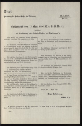 Verordnungsblatt des k.k. Ministeriums des Innern. Beibl.. Beiblatt zu dem Verordnungsblatte des k.k. Ministeriums des Innern. Angelegenheiten der staatlichen Veterinärverwaltung. (etc.) 19140115 Seite: 267