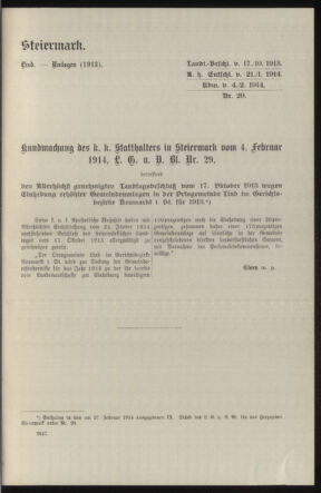 Verordnungsblatt des k.k. Ministeriums des Innern. Beibl.. Beiblatt zu dem Verordnungsblatte des k.k. Ministeriums des Innern. Angelegenheiten der staatlichen Veterinärverwaltung. (etc.) 19150215 Seite: 345