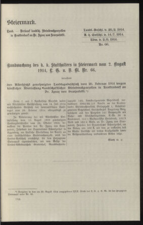 Verordnungsblatt des k.k. Ministeriums des Innern. Beibl.. Beiblatt zu dem Verordnungsblatte des k.k. Ministeriums des Innern. Angelegenheiten der staatlichen Veterinärverwaltung. (etc.) 19150215 Seite: 71