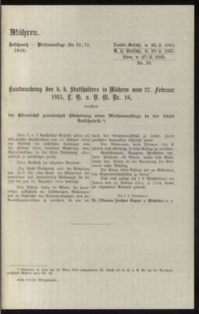 Verordnungsblatt des k.k. Ministeriums des Innern. Beibl.. Beiblatt zu dem Verordnungsblatte des k.k. Ministeriums des Innern. Angelegenheiten der staatlichen Veterinärverwaltung. (etc.) 19150430 Seite: 219