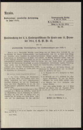 Verordnungsblatt des k.k. Ministeriums des Innern. Beibl.. Beiblatt zu dem Verordnungsblatte des k.k. Ministeriums des Innern. Angelegenheiten der staatlichen Veterinärverwaltung. (etc.) 19150430 Seite: 61