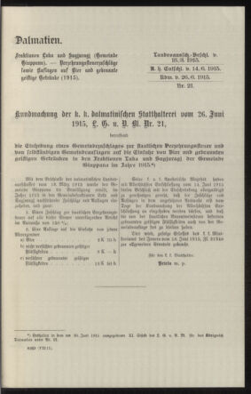 Verordnungsblatt des k.k. Ministeriums des Innern. Beibl.. Beiblatt zu dem Verordnungsblatte des k.k. Ministeriums des Innern. Angelegenheiten der staatlichen Veterinärverwaltung. (etc.) 19150915 Seite: 105