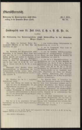 Verordnungsblatt des k.k. Ministeriums des Innern. Beibl.. Beiblatt zu dem Verordnungsblatte des k.k. Ministeriums des Innern. Angelegenheiten der staatlichen Veterinärverwaltung. (etc.) 19150915 Seite: 163