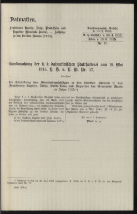 Verordnungsblatt des k.k. Ministeriums des Innern. Beibl.. Beiblatt zu dem Verordnungsblatte des k.k. Ministeriums des Innern. Angelegenheiten der staatlichen Veterinärverwaltung. (etc.) 19150915 Seite: 19