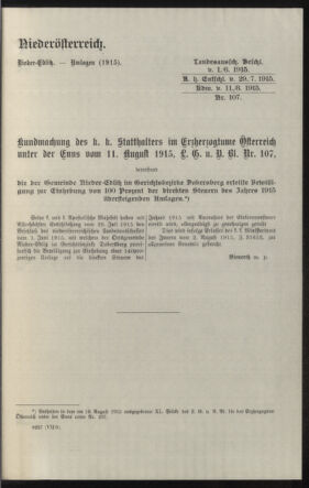 Verordnungsblatt des k.k. Ministeriums des Innern. Beibl.. Beiblatt zu dem Verordnungsblatte des k.k. Ministeriums des Innern. Angelegenheiten der staatlichen Veterinärverwaltung. (etc.) 19150915 Seite: 81