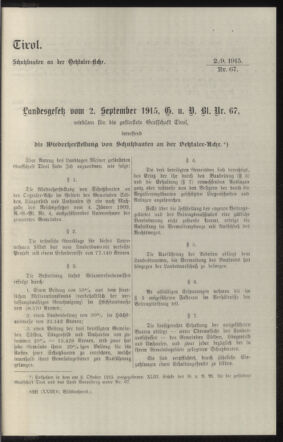 Verordnungsblatt des k.k. Ministeriums des Innern. Beibl.. Beiblatt zu dem Verordnungsblatte des k.k. Ministeriums des Innern. Angelegenheiten der staatlichen Veterinärverwaltung. (etc.) 19151220 Seite: 47