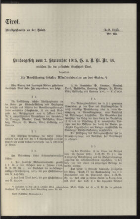 Verordnungsblatt des k.k. Ministeriums des Innern. Beibl.. Beiblatt zu dem Verordnungsblatte des k.k. Ministeriums des Innern. Angelegenheiten der staatlichen Veterinärverwaltung. (etc.) 19151220 Seite: 49