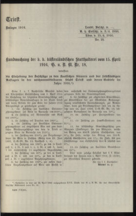 Verordnungsblatt des k.k. Ministeriums des Innern. Beibl.. Beiblatt zu dem Verordnungsblatte des k.k. Ministeriums des Innern. Angelegenheiten der staatlichen Veterinärverwaltung. (etc.) 19160630 Seite: 45