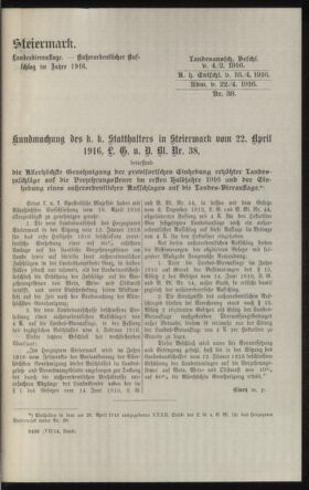 Verordnungsblatt des k.k. Ministeriums des Innern. Beibl.. Beiblatt zu dem Verordnungsblatte des k.k. Ministeriums des Innern. Angelegenheiten der staatlichen Veterinärverwaltung. (etc.) 19160630 Seite: 67