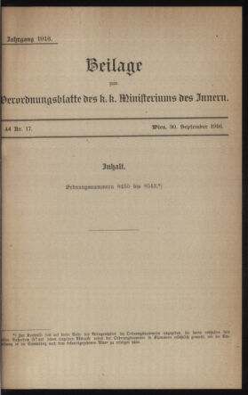 Verordnungsblatt des k.k. Ministeriums des Innern. Beibl.. Beiblatt zu dem Verordnungsblatte des k.k. Ministeriums des Innern. Angelegenheiten der staatlichen Veterinärverwaltung. (etc.)