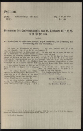 Verordnungsblatt des k.k. Ministeriums des Innern. Beibl.. Beiblatt zu dem Verordnungsblatte des k.k. Ministeriums des Innern. Angelegenheiten der staatlichen Veterinärverwaltung. (etc.) 19180330 Seite: 41