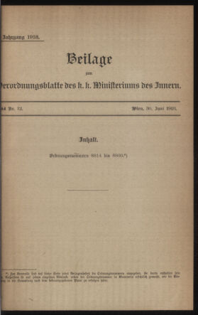 Verordnungsblatt des k.k. Ministeriums des Innern. Beibl.. Beiblatt zu dem Verordnungsblatte des k.k. Ministeriums des Innern. Angelegenheiten der staatlichen Veterinärverwaltung. (etc.)