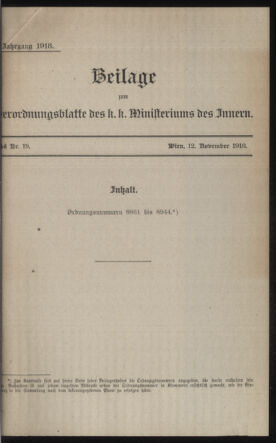 Verordnungsblatt des k.k. Ministeriums des Innern. Beibl.. Beiblatt zu dem Verordnungsblatte des k.k. Ministeriums des Innern. Angelegenheiten der staatlichen Veterinärverwaltung. (etc.)