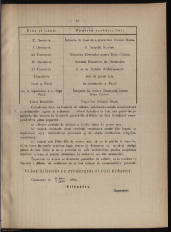 Verordnungsblatt des erzbischöfl. Konsistoriums die Angelegenheiten der orthod. -oriental. Erzdiözese der Bukowina betreffend 18840505 Seite: 3