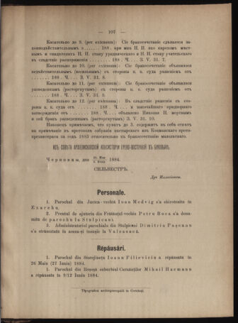 Verordnungsblatt des erzbischöfl. Konsistoriums die Angelegenheiten der orthod. -oriental. Erzdiözese der Bukowina betreffend 18840622 Seite: 11