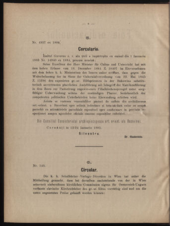 Verordnungsblatt des erzbischöfl. Konsistoriums die Angelegenheiten der orthod. -oriental. Erzdiözese der Bukowina betreffend 18850201 Seite: 2