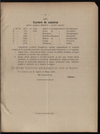 Verordnungsblatt des erzbischöfl. Konsistoriums die Angelegenheiten der orthod. -oriental. Erzdiözese der Bukowina betreffend 18850422 Seite: 3