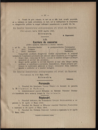 Verordnungsblatt des erzbischöfl. Konsistoriums die Angelegenheiten der orthod. -oriental. Erzdiözese der Bukowina betreffend 18850507 Seite: 9