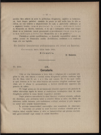 Verordnungsblatt des erzbischöfl. Konsistoriums die Angelegenheiten der orthod. -oriental. Erzdiözese der Bukowina betreffend 18850622 Seite: 3