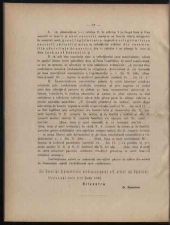 Verordnungsblatt des erzbischöfl. Konsistoriums die Angelegenheiten der orthod. -oriental. Erzdiözese der Bukowina betreffend 18850622 Seite: 4