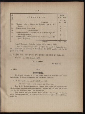 Verordnungsblatt des erzbischöfl. Konsistoriums die Angelegenheiten der orthod. -oriental. Erzdiözese der Bukowina betreffend 18850903 Seite: 3