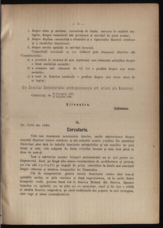 Verordnungsblatt des erzbischöfl. Konsistoriums die Angelegenheiten der orthod. -oriental. Erzdiözese der Bukowina betreffend 18860121 Seite: 3