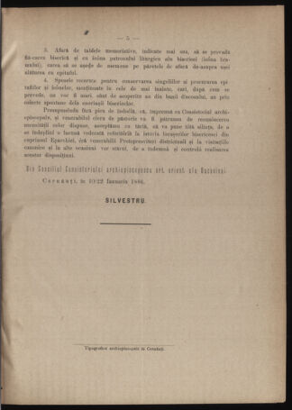 Verordnungsblatt des erzbischöfl. Konsistoriums die Angelegenheiten der orthod. -oriental. Erzdiözese der Bukowina betreffend 18860121 Seite: 5