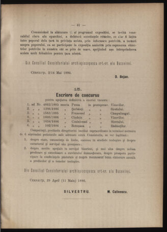 Verordnungsblatt des erzbischöfl. Konsistoriums die Angelegenheiten der orthod. -oriental. Erzdiözese der Bukowina betreffend 18860509 Seite: 3