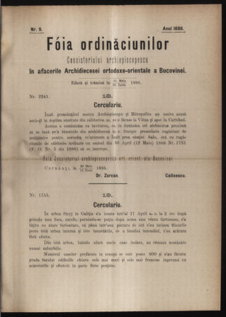 Verordnungsblatt des erzbischöfl. Konsistoriums die Angelegenheiten der orthod. -oriental. Erzdiözese der Bukowina betreffend