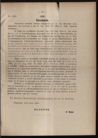 Verordnungsblatt des erzbischöfl. Konsistoriums die Angelegenheiten der orthod. -oriental. Erzdiözese der Bukowina betreffend 18860712 Seite: 3